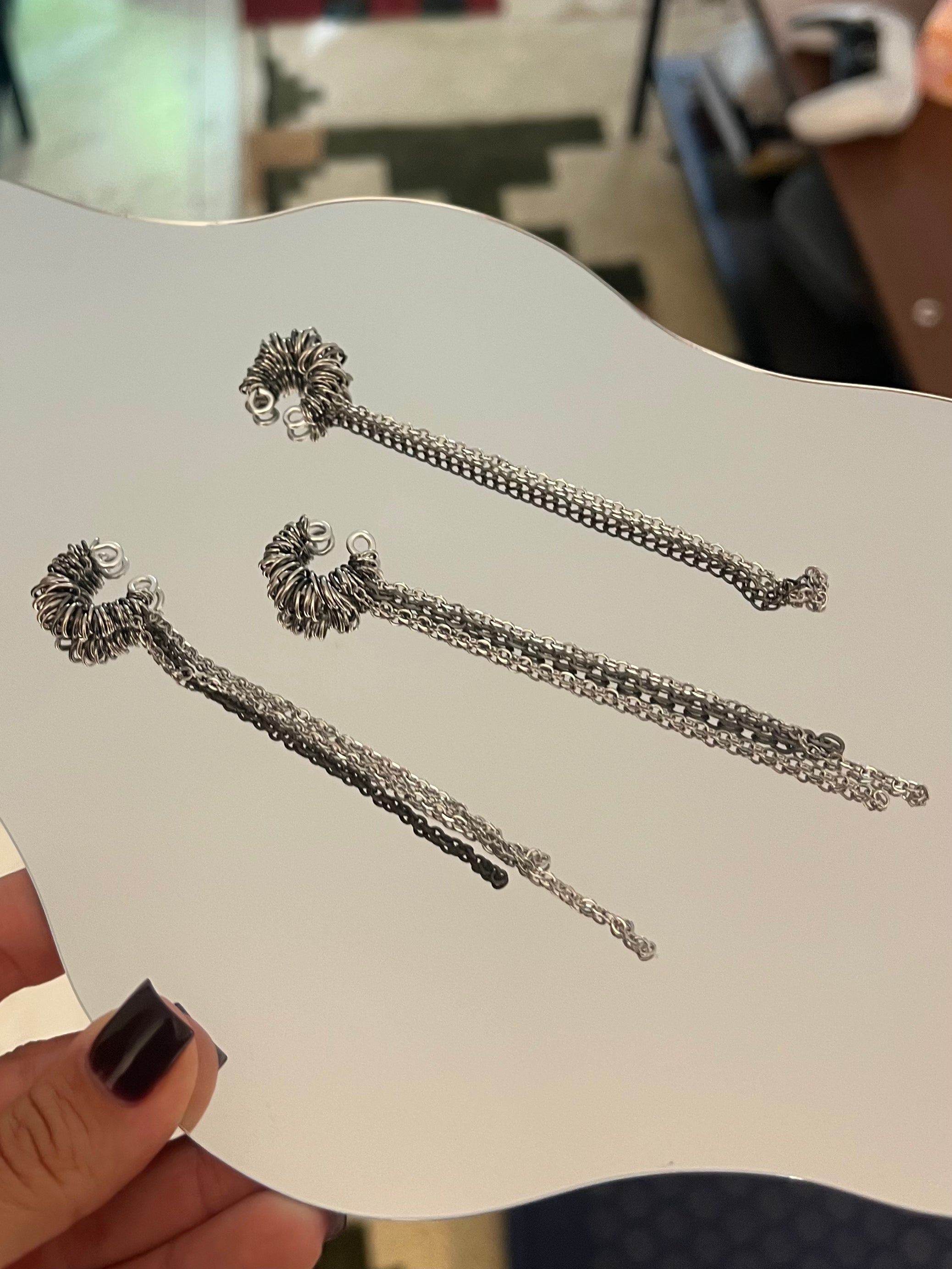 Multi-Ring Ear Cuff with Chains