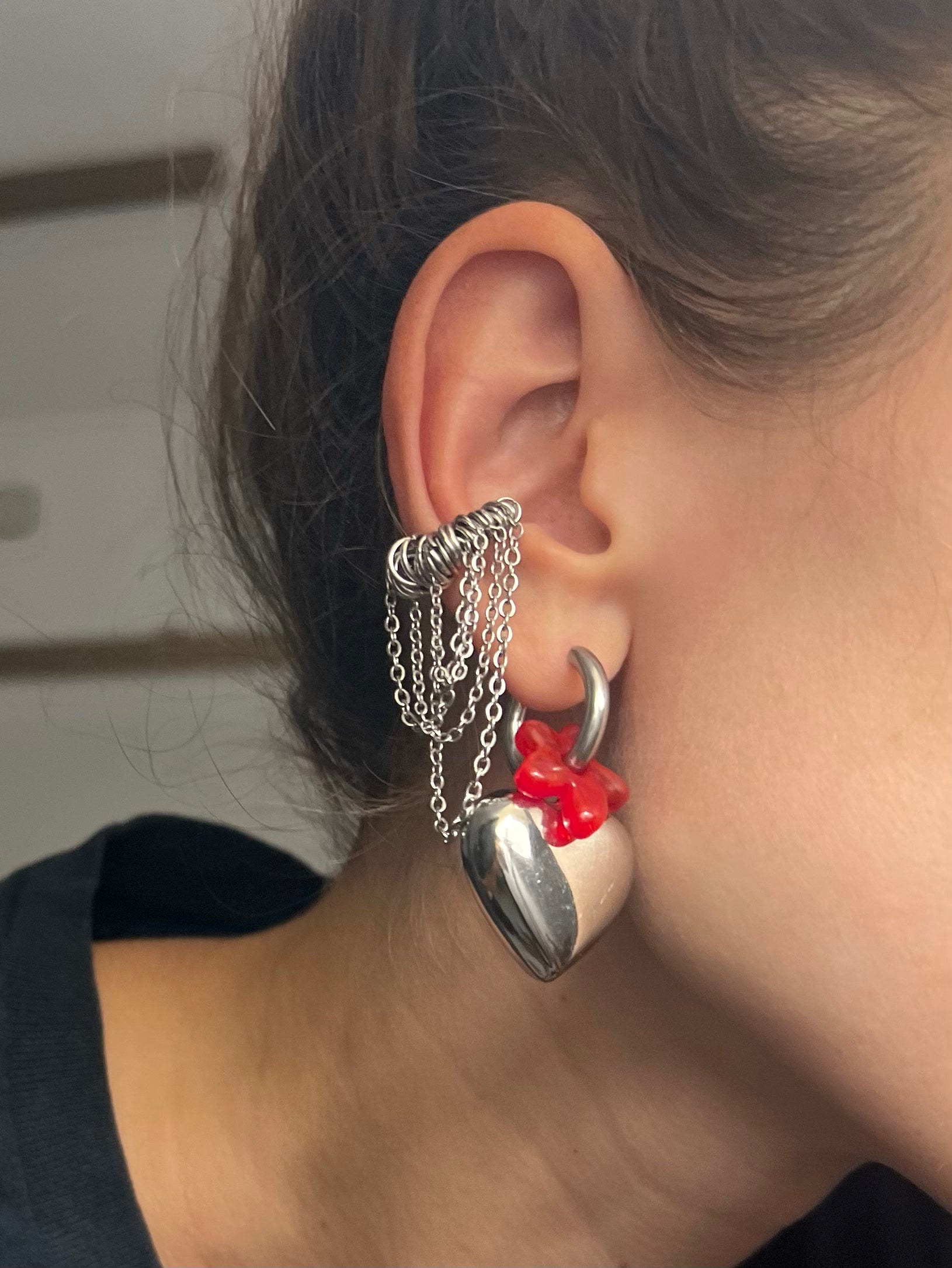 Multi Chain Ring Ear Cuff