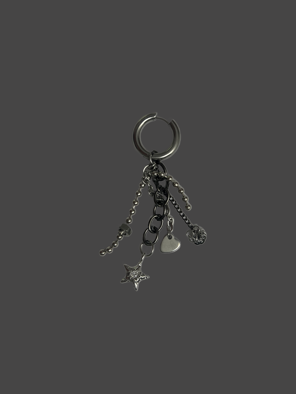 Chrome Mess Mono Earring