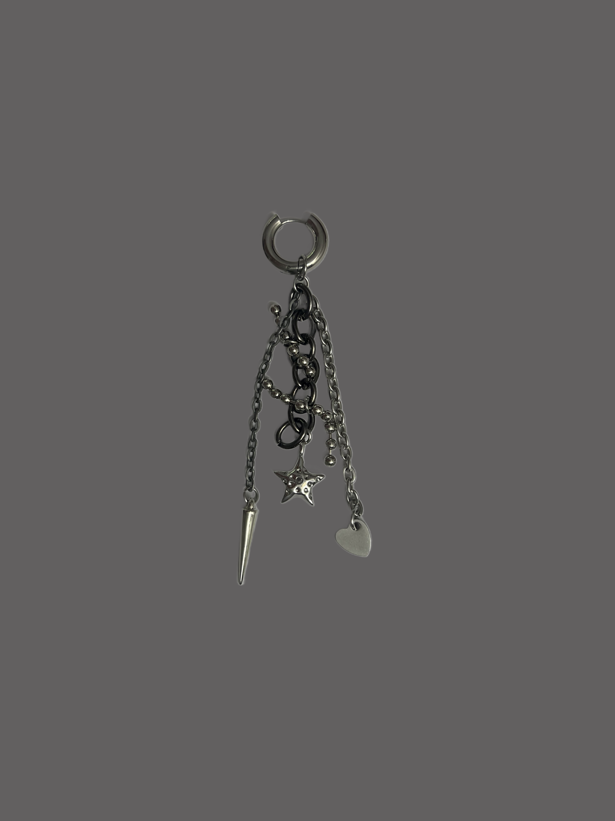 Silver Noise Mono Earring