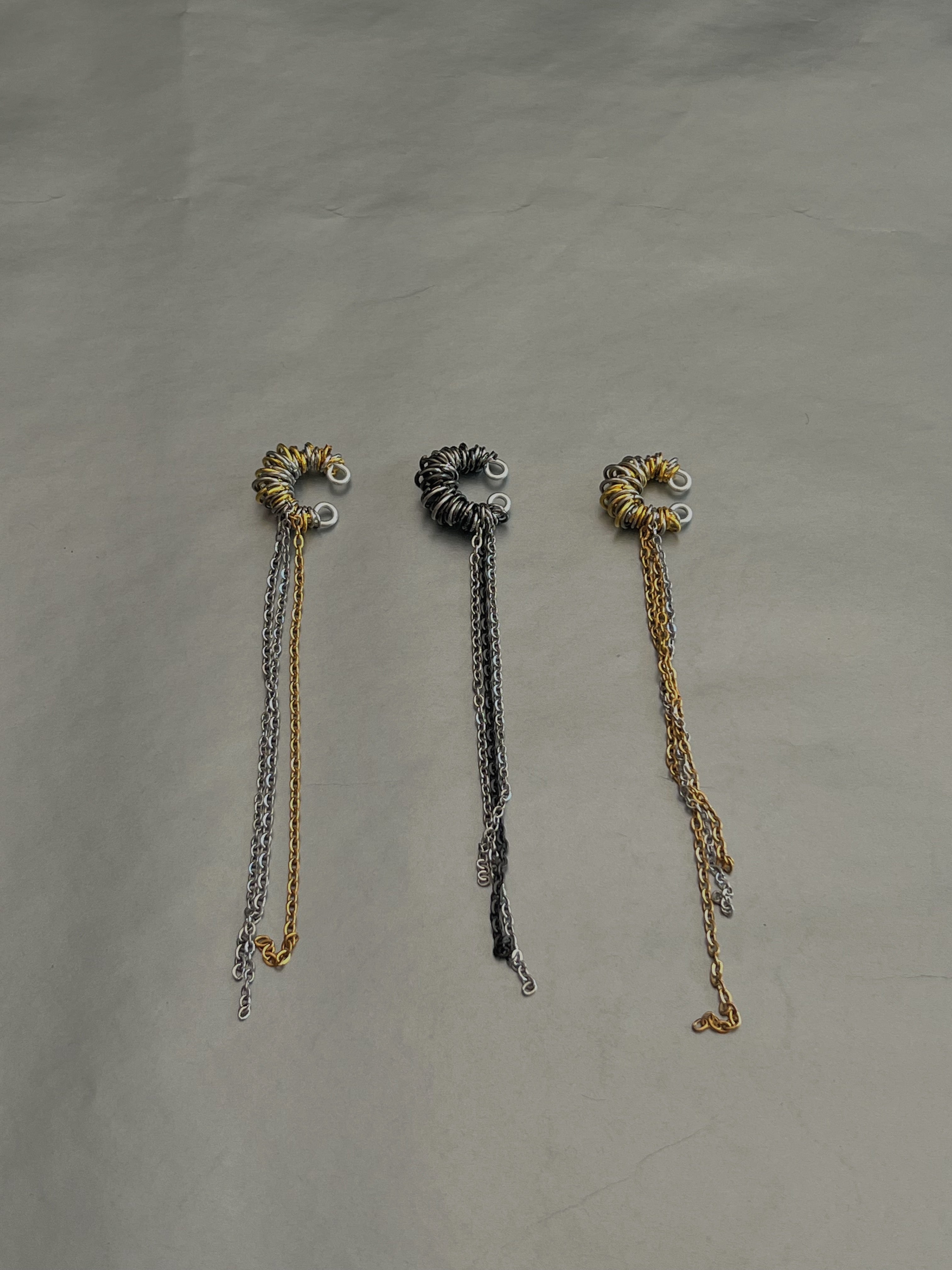 Multi-Ring Ear Cuff with Chains