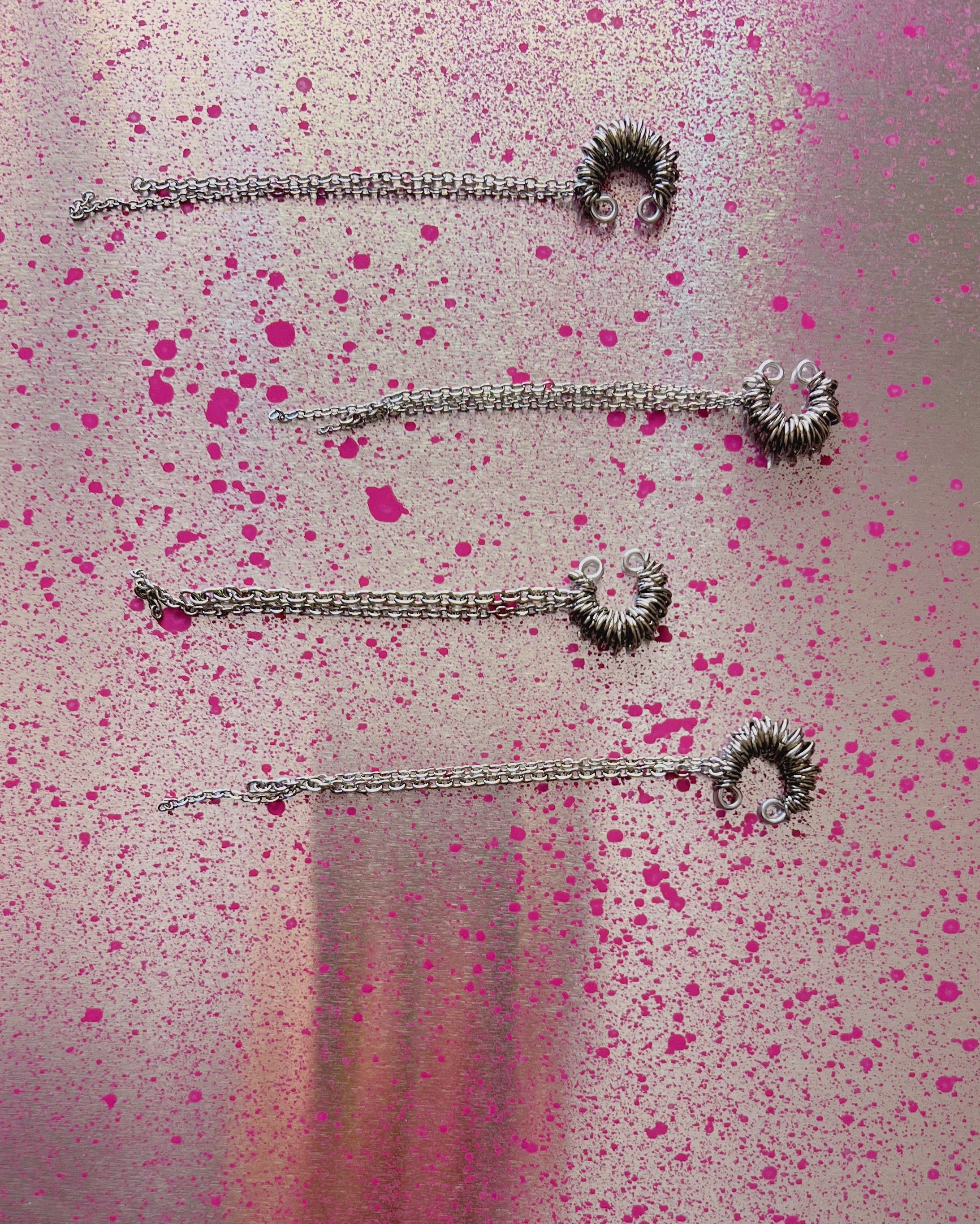 Multi-Ring Ear Cuff with Chains